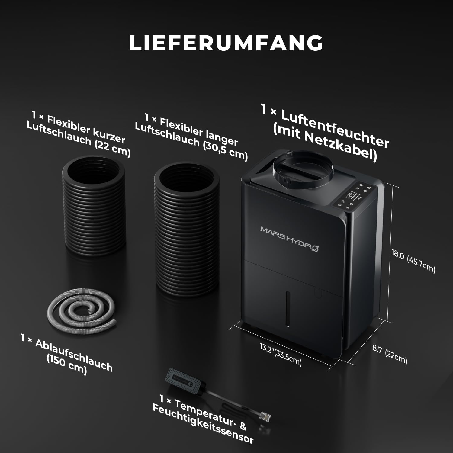 MARS HYDRO Regulador de humedad 12L/T: para carpa de cultivo de plantas y jardín interior, bajo ruido y eficiencia energética para zonas de crecimiento de plantas