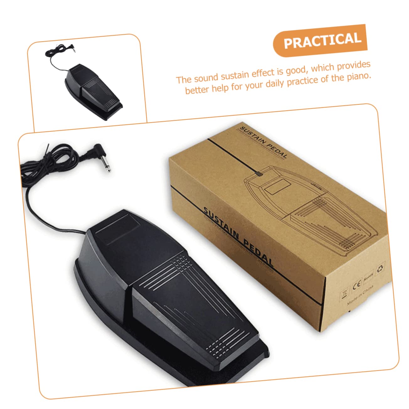 SHOWERORO Pedal De Sustain Para Piano Eléctrico y Teclados Antideslizante y Duradero Para Músicos Principiantes y Profesionales Compatible Midi y Pianos Digitales