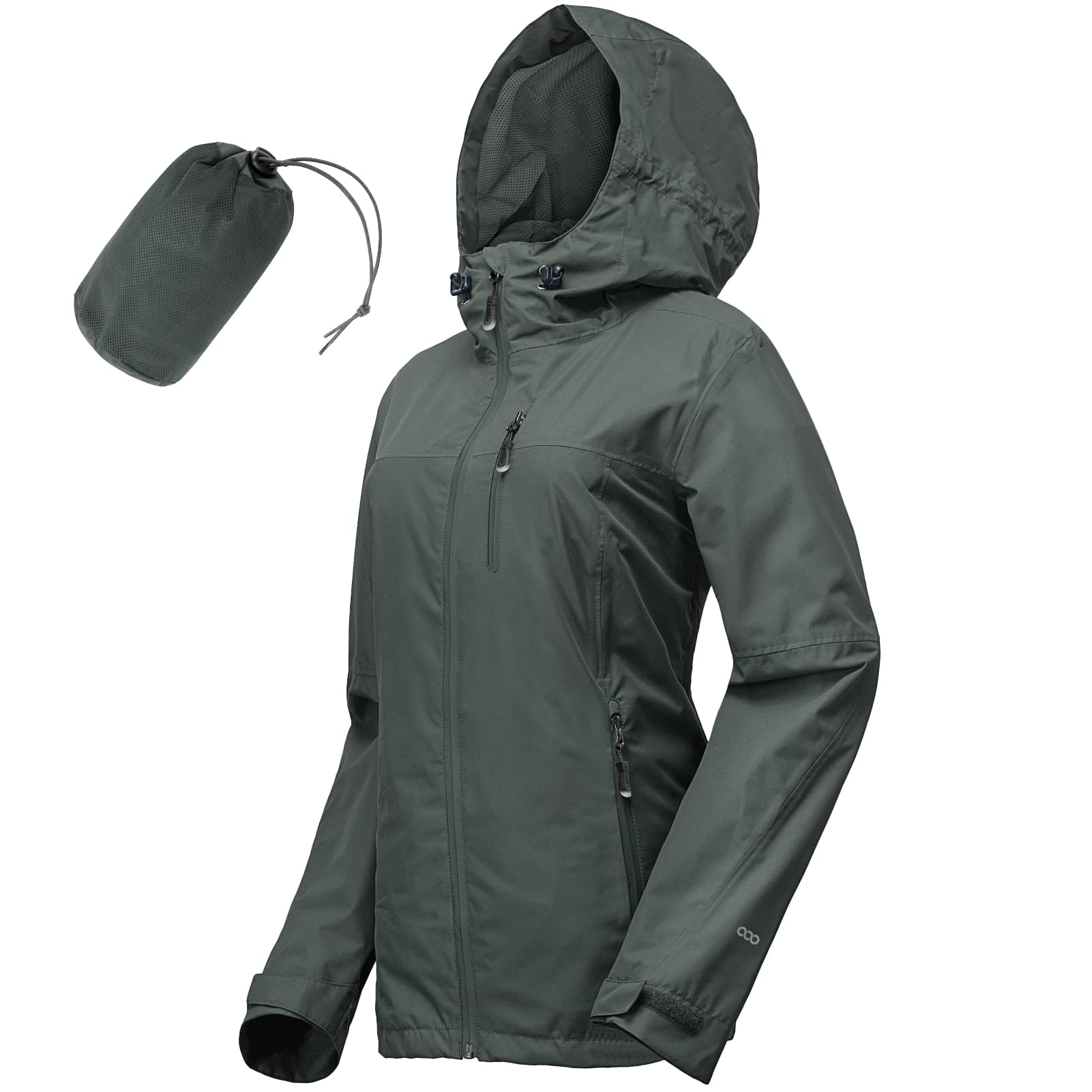 33,000ft Packable Rain Jacket Women Lightweight Waterproof Raincoat with Hood Cycling Bike Jacket Windbreaker