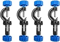 QWORK 4-Pack Aluminum Alloy Right Angle Lab Clamp Holders - Boss Head Clamps for Rods Up to 18mm Dia