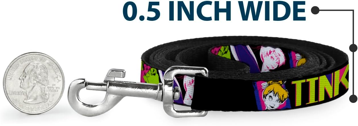 Buckle-Down Pet Leash - Lion King Simba, Pumba & Timon Growing Up - 6 Feet Long - 1.5" Wide