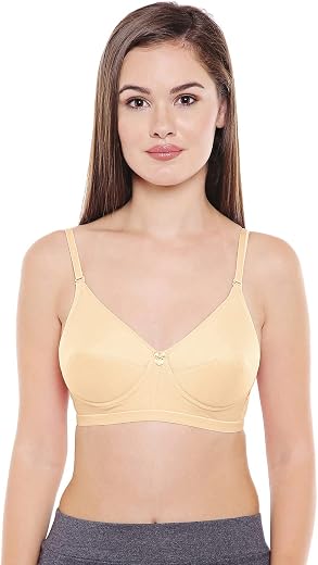 Bodycare Women's Cotton Padded Wire Free Everyday Bra Black