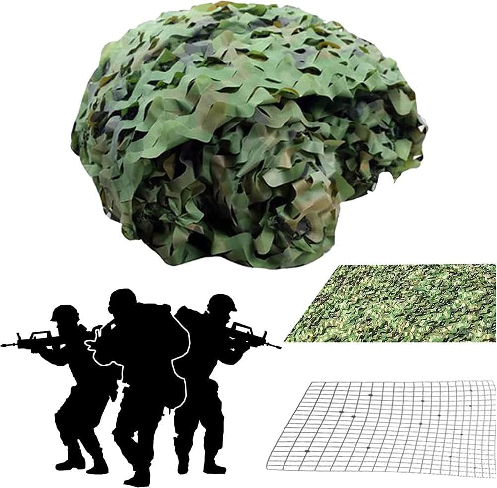 WHFTD Camouflage Netting - Camo Mosquito Nettings - Woodland Net Mesh for Covering Hunting Shooting Blind Watching Hide Party Decorations,5×5m/16.4×16.4ft