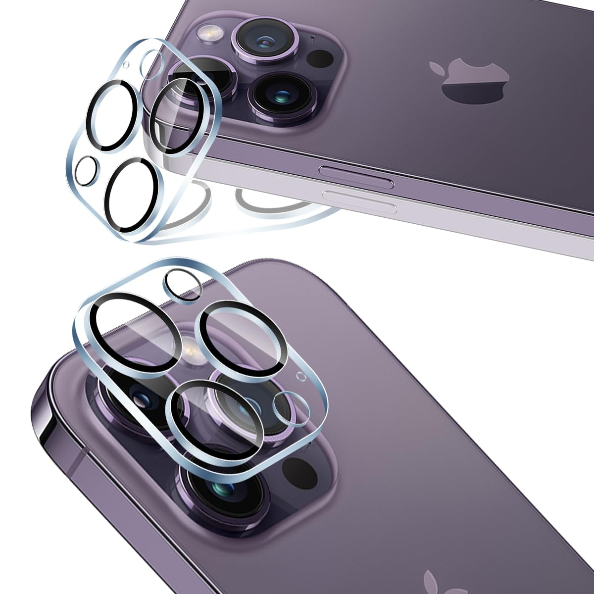 用 iPhone 14 Pro / 14 Pro Max カメラレンズ 保護 カバー 2枚 【2枚セット 日本旭硝子製】 用 アイフォン14プロ / アイフォン14プロマックス カメラフィルム 用 いphone14pro強化ガラス レンズ保護フィルム ケース 硬度9H 全面保護 耐衝撃 用 iPhone 14 Pro Max ガラスフィルムカメラ
