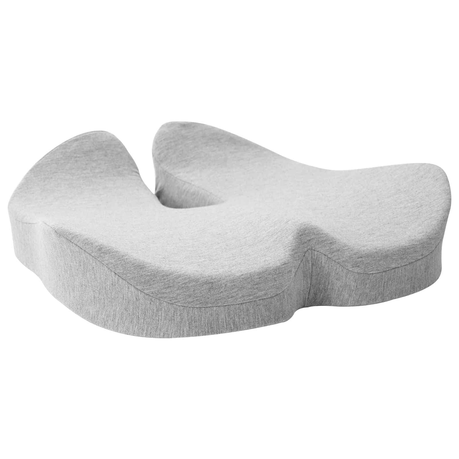 Cojín de asiento monocolor gris claro, 50 x 43 x 10 cm, espuma viscoelástica ergonómica con funda extraíble, antideslizante, para comedor, cocina, oficina, silla de ruedas y cojín de suelo