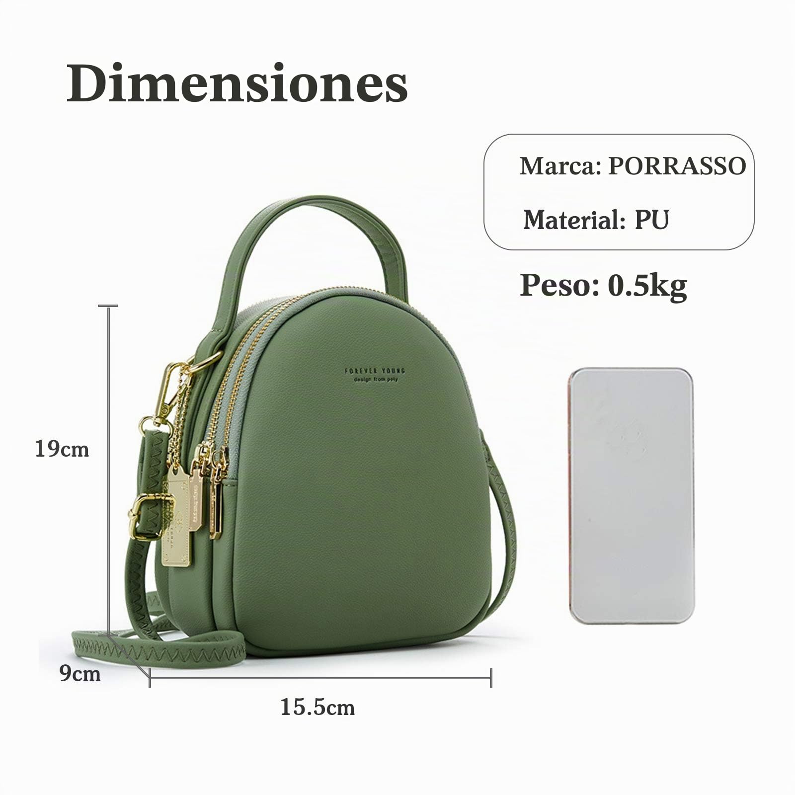 Mini Mochila Mujer Moda Bolso Muchacha Impermeable Bolsa de Hombro con Orificio para Auriculares Cuero Daypack Viaje Cita Mochila Pequeña