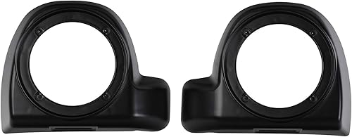 TCMT Cajas de altavoces de carenado inferior de 6.5 pulgadas, color negro mezclilla para Harley Touring CVO Street Glide Road Glide Electra Glide