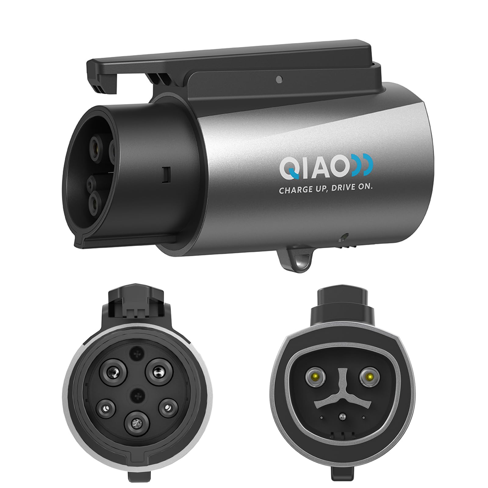 QIAO Fit for Tesla to J1772 Charger Adapter, up to 48A 250V - NACS to J1772 EV Adapter for Charge J1772 EVS at Tesla AC Charger Station Only, Silver-Plated Efficient Charging Design