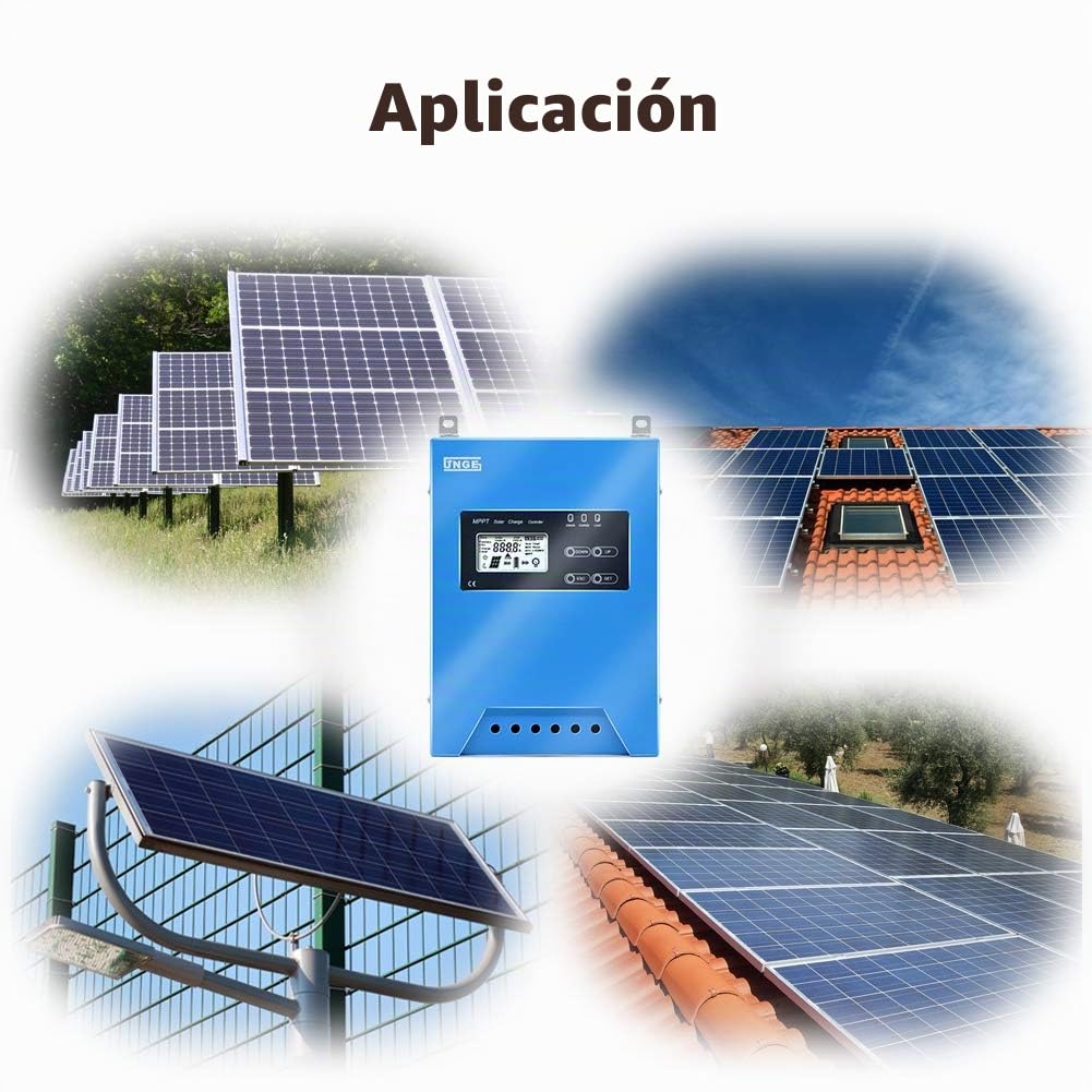 SolaMr MPPT 60A Controlador de Carga Solar 12V/24V/48V Buck Regulador de Batería del Panel Solar con Pantalla LCD Sensor de Temperatura Interfaz RS485 - 60A