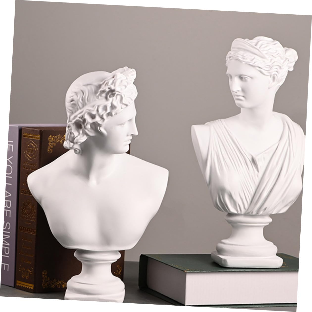 OUNONA Rzeźby Dekoracja Domu Żywica Gipsowa Figurka Dawid Statua Gipsowa Rzeźba 19x14x31cm Do Dekoracji