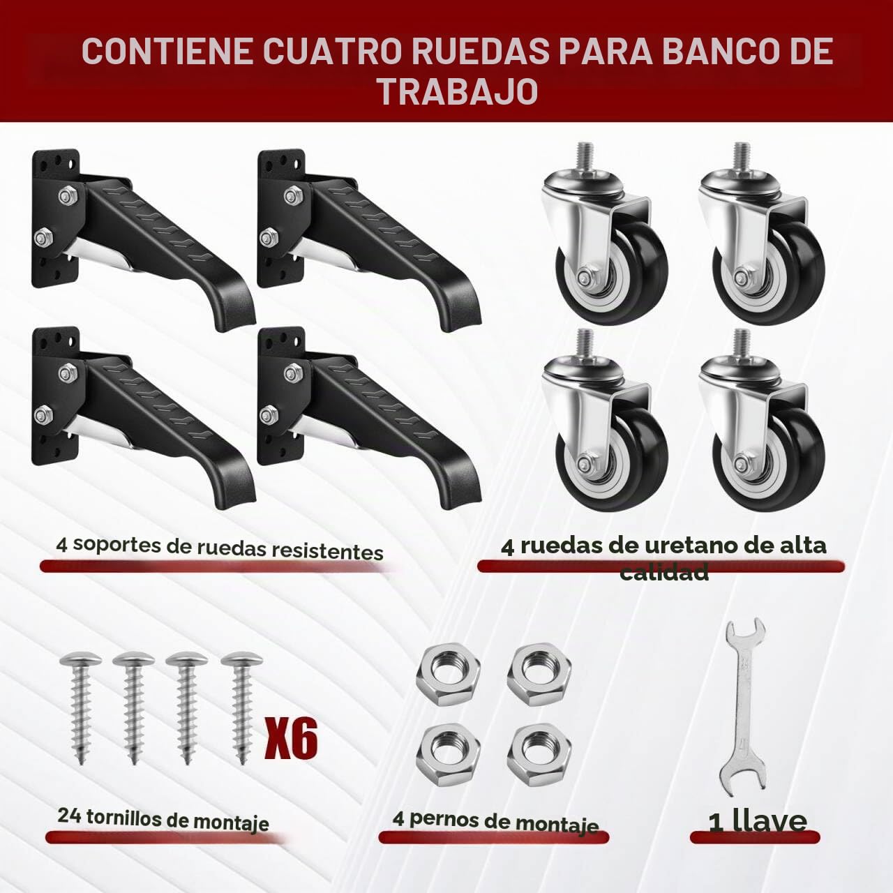 Yeabett Ruedas resistentes de 270 kg, ruedas retráctiles para bancos de trabajo, mesas y equipos, 4 unidades