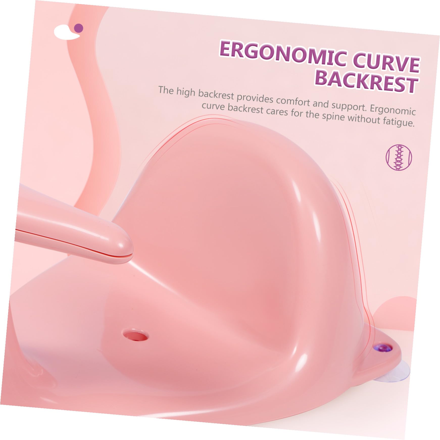 Kleinkind Badesitz Rosa, 1 Stück, Pp Tpe mit Saugnapf | Stabiler Badesitz für Kleinkind, Passend für Badewanne und Dusche, Geschenk zum Geburtstag