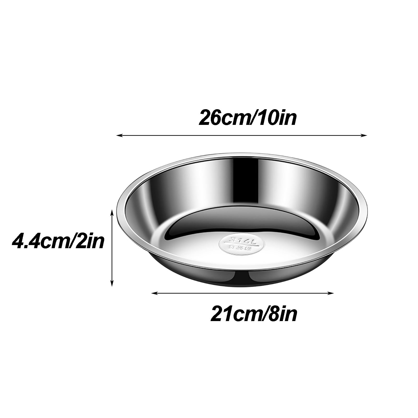 Blacha do Pieczenia, Okrągła Metalowa Taca, Blachy do Pieczenia Ciastek, Taca ze Stali Nierdzewnej, Blacha do Pizzy, Gotowania na Parze, Sortowania Składników(26cm/10in)