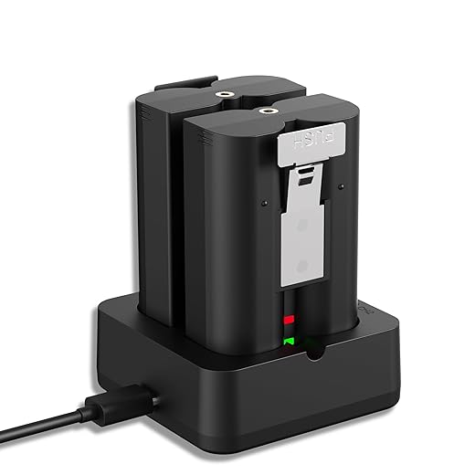 Lesaps 2-Pack Replacement Battery for Ring Doorbell - 7200mAh Rechargeable Camera Batteries with Charger Station for Ring Video Doorbell 2/3/3 Plus/4, Spotlight Cam, Stick Up Cam