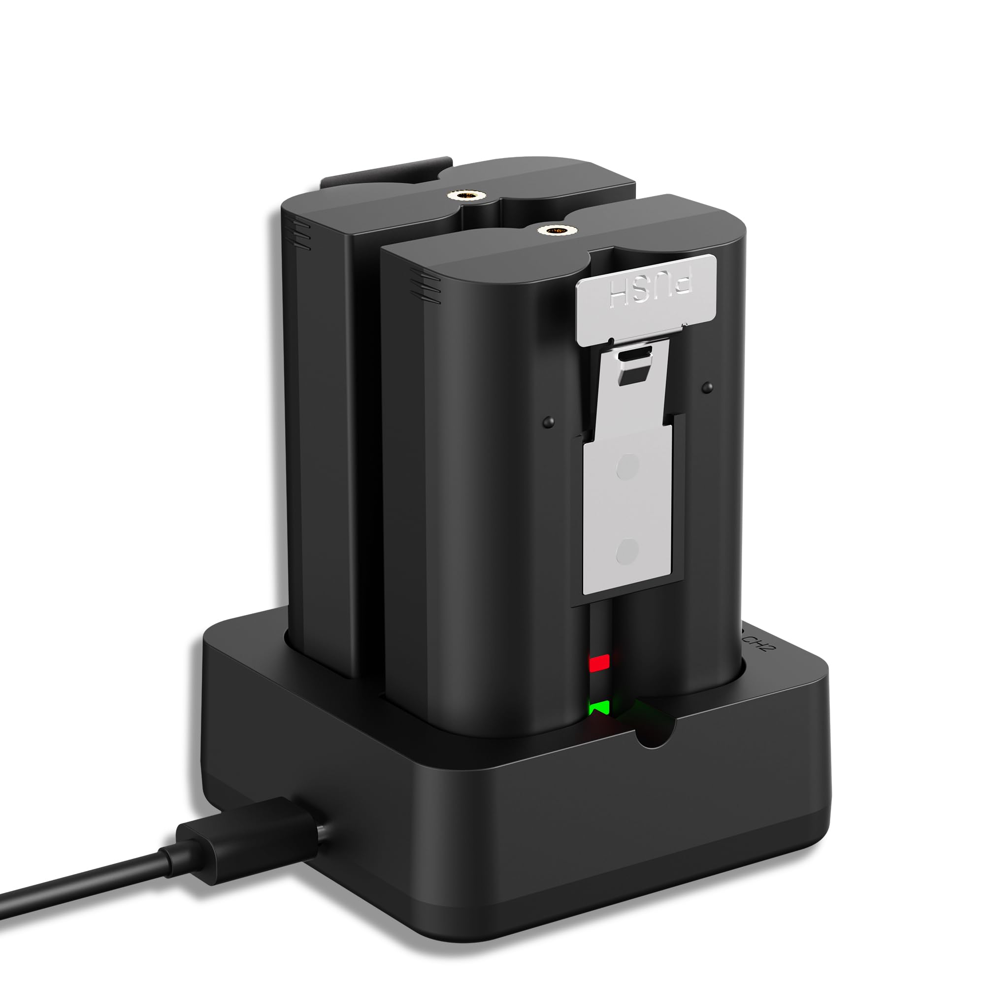 2-Pack Replacement Battery for Ring Doorbell - 7200mAh Rechargeable Camera Batteries with Charger Station for Ring Video Doorbell 2/3/3 Plus/4, Spotlight Cam, Stick Up Cam and Peephole Cam Indoor