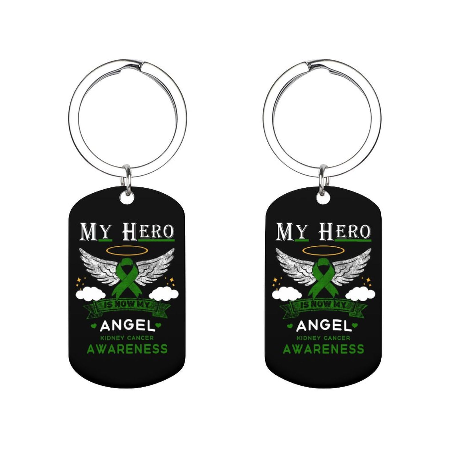 Kwqdozf Unisex My Hero Is Now My Angel Liver Cancer Awareness Metal Keychain Key Ring For Women Men,Fashion Pattern Keyring For Dad Son Brother Husband Grandson Accessories Holiday Gifts
