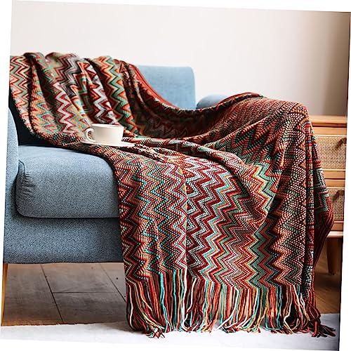 Couverture tricotée bohemia plaid décoratif canapé lit chaud - 7