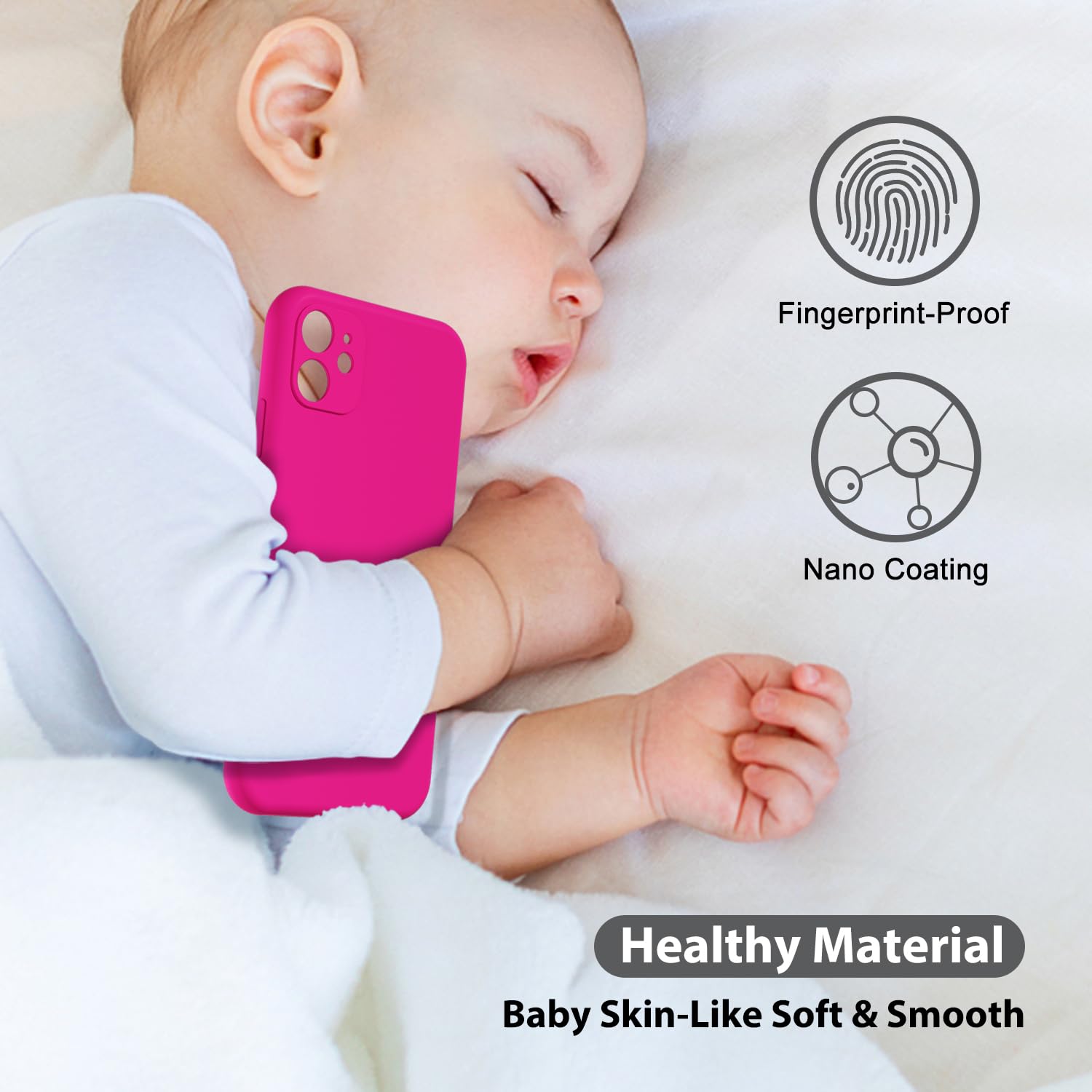 oakxco for iPhone 17 Pro Max Phone Case Liquid Silicone, Cute Thin Slim Grip Soft Rubber Gel for Women Men, Smooth Matte TPU Plain Solid Color Girly Simple Case with Camera Cover, Light Pink — view 1706