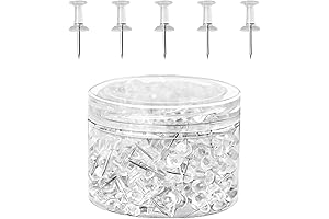 Clear Thumb Tacks for Wall 100-Pack