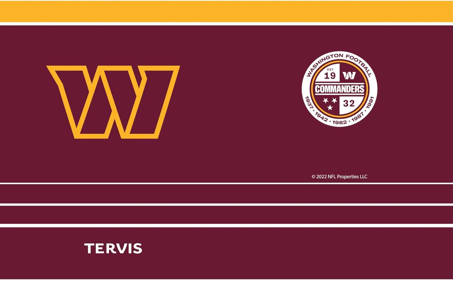 Tervis Traveler NFL Washington Commanders - MVP Triple Insulated Tumbler Travel Cup Keeps Drinks Cold & Hot, 20oz, Stainless Steel - Image 2