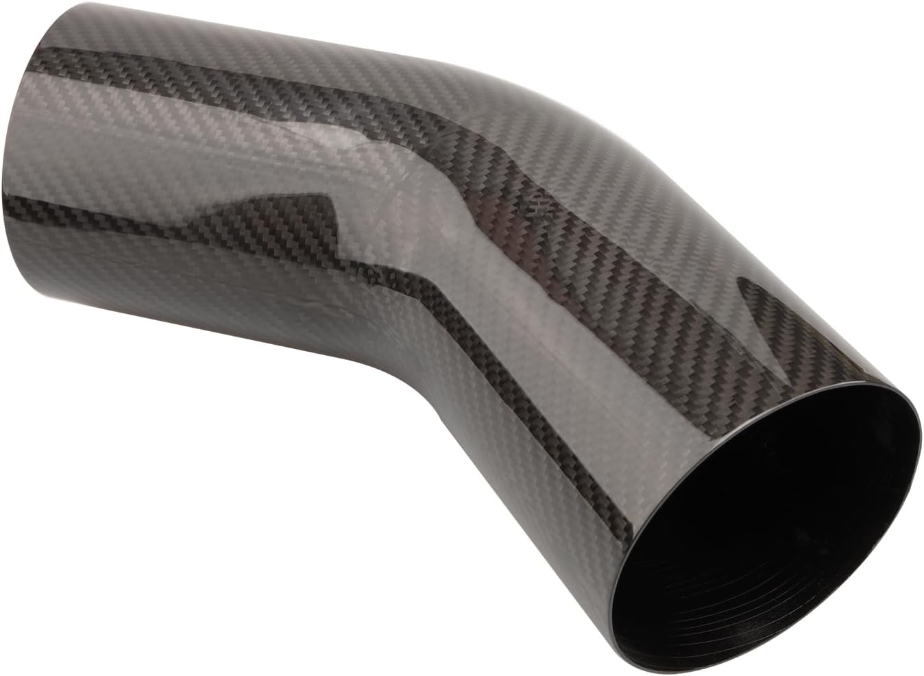 AC PERFORMANCE OD 3.5 inch (89mm) 45 degree Carbon Fiber Elbow with Full 304 Stainless Steel 3.5" T-Bolt Hose Clamp
