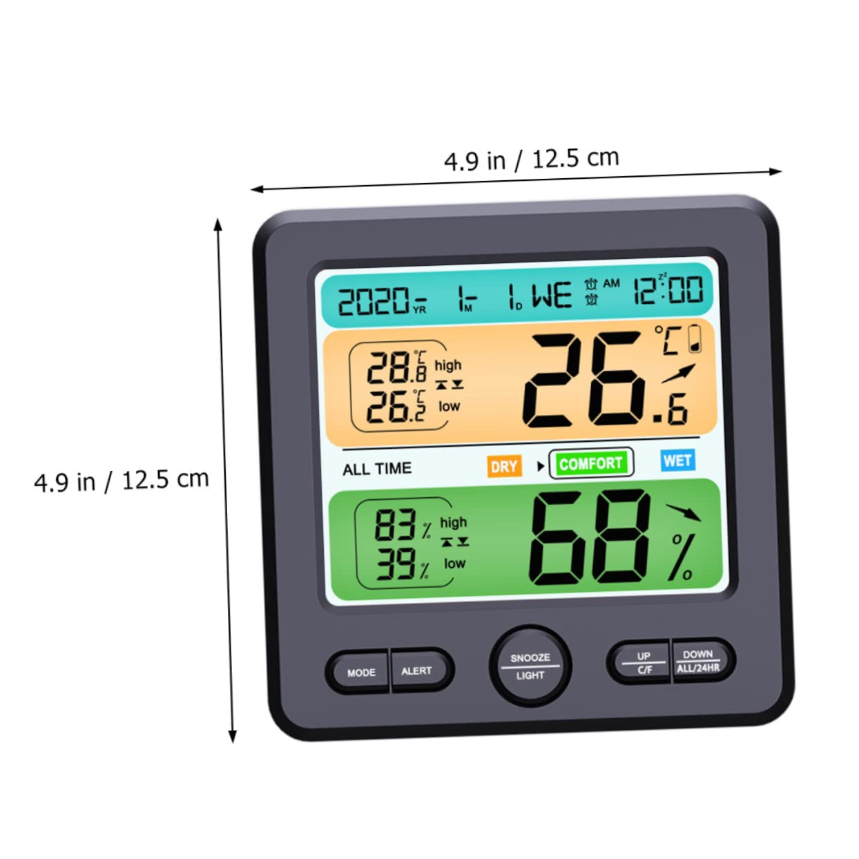 Thermohygrometer Temperature Sensor Digital Wall Clock for Bedroom Indoor Room Thermometer Home Decor Electric Clock