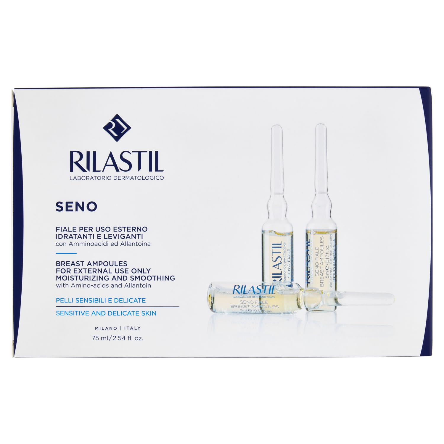 Rilastil Seno Ampullen, Intensivbehandlung, Feuchtigkeitsspendend und Glättend, 15 x 5 ml