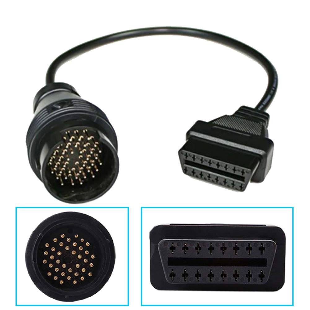 R44C adapter diagnostyczny OBD1 na 16-pinowy OBD2, kabel do pojazdów Mercedes z okrągłą wtyczką – kompatybilny ze starymi modelami – 40 cm kabel połączeniowy do samochodowych urządzeń