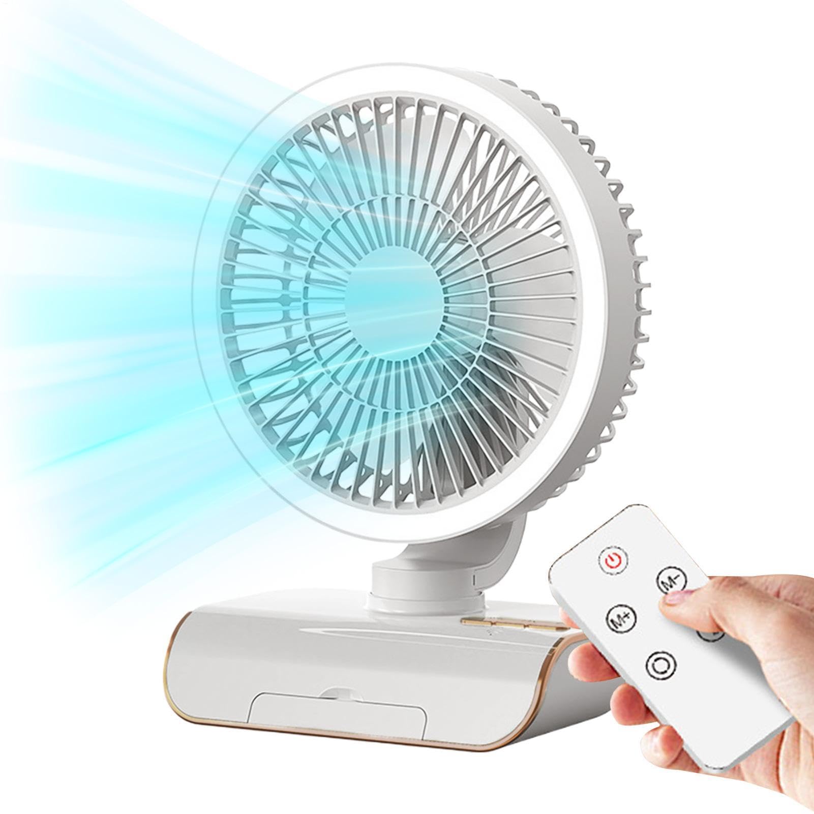 Ventilateur circulaire - Ventilateur mural à télécommande | oscille vers la gauche et la droite, 5 vitesses de vent, éclairage à 2 vitesses pour table de chevet, salon