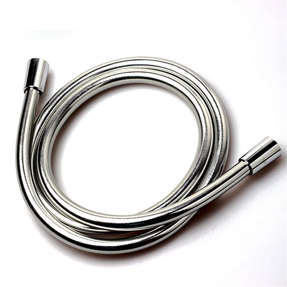Shower Hose, Stainless Steel Universal Replacement Hose,Shower PVC Flexible Silver for Handheld Showerhead Bathroom Plumbing(Silver,150cm)