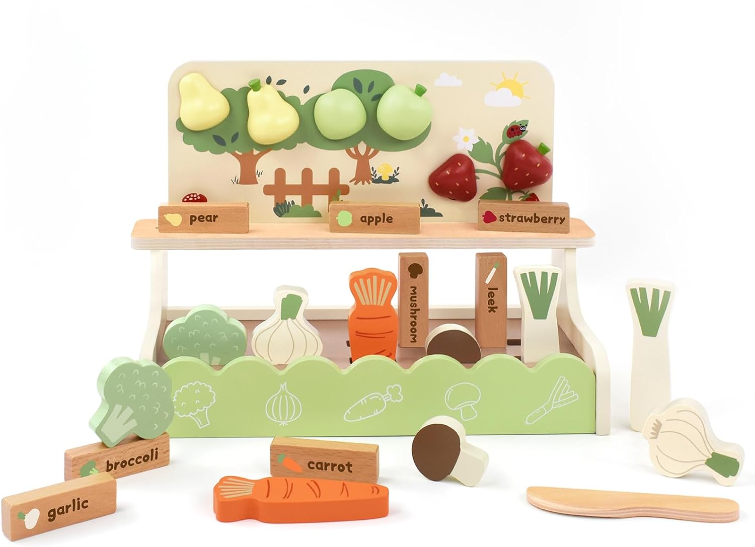 Little Log Wooden Toy Play Garden Set Wooden Food Toys Garden Building