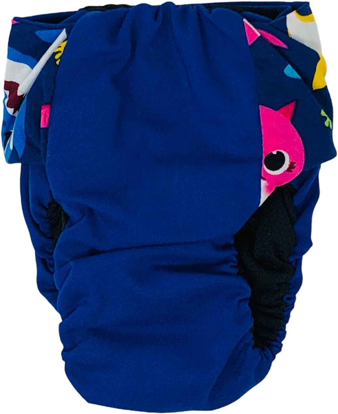 Blue Happy Shark on Blue Dog Diaper, S, with Tail Hole - Made in USA