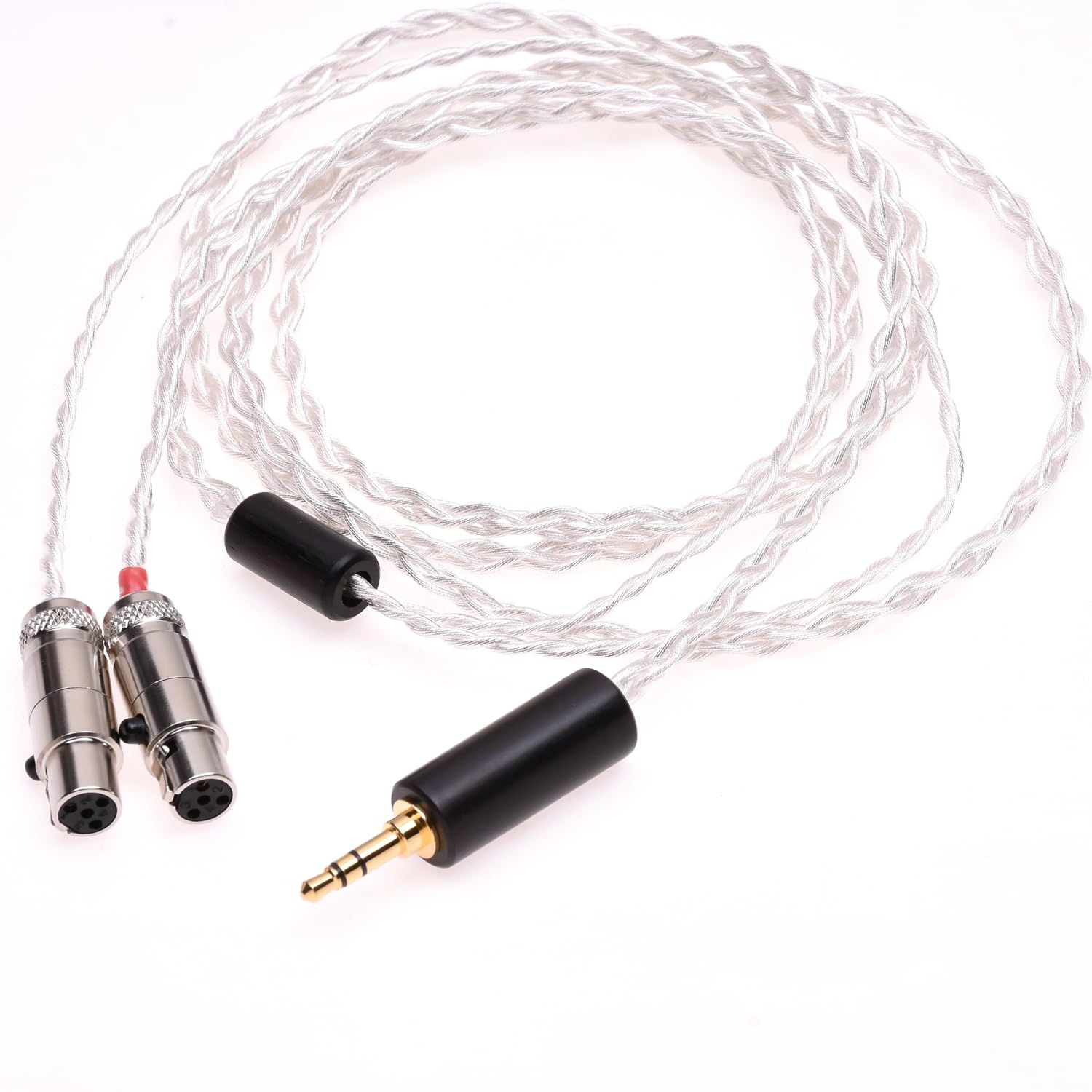 (4FT) 1/8 Soft Clear Cores 5N OCC Crystal Silver  Plated Headphones Upgrade Cable for Audeze LCD-2 LCD-3 LCD-4 LCD-X LCD-XC 