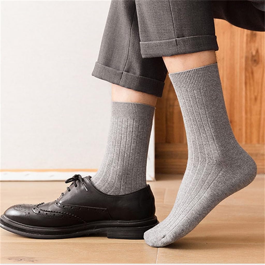 Men S Autumn and Winter Cotton Socks Medium Tube Needle