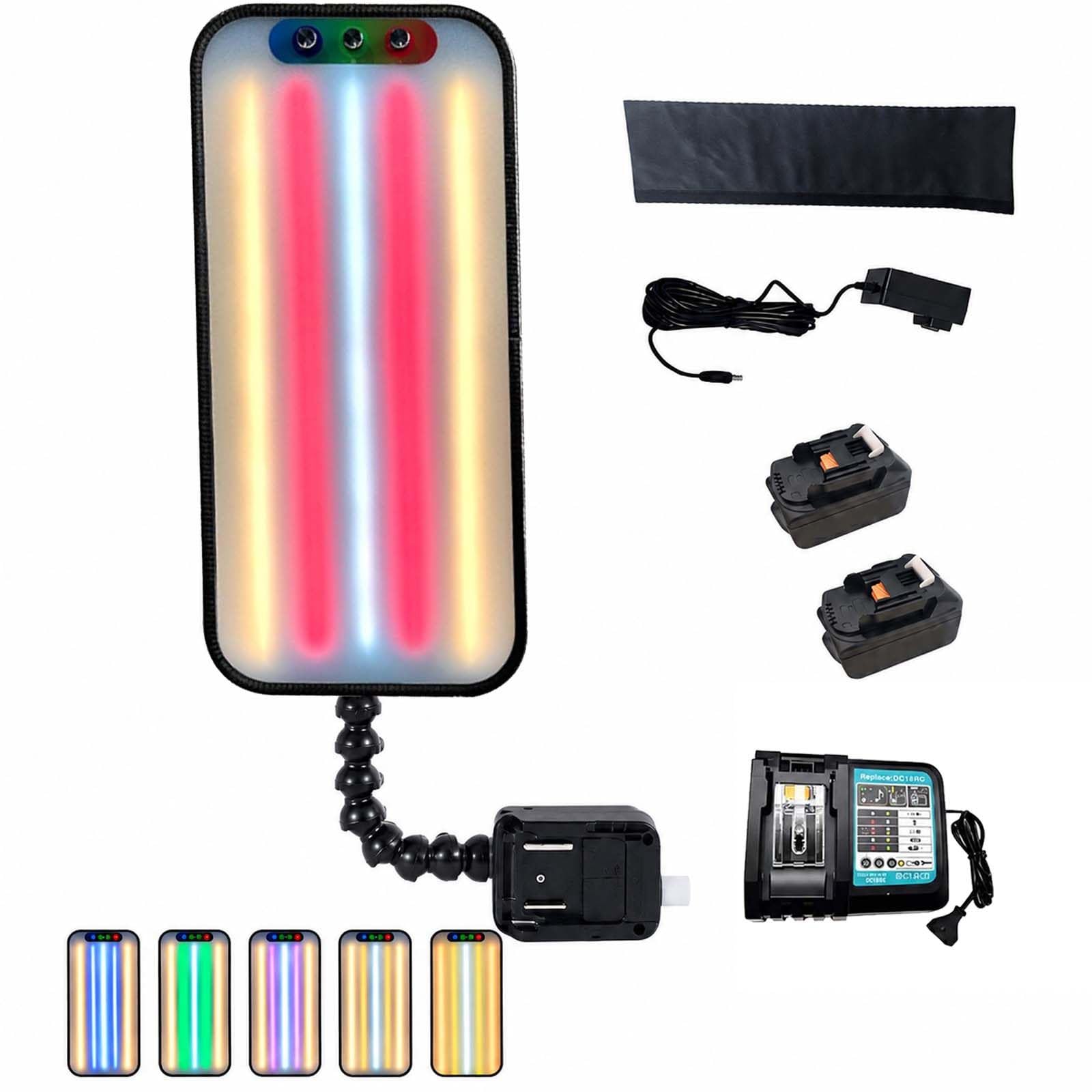 Car Dent PDR Light-5 Light Color Styles Adjustment | Paintless Dent Repair Tool| Car Dent Light Board Car Dent Tools- for Body Repair, Door Dings, Hail Damage, DIY Garage Mechanics B