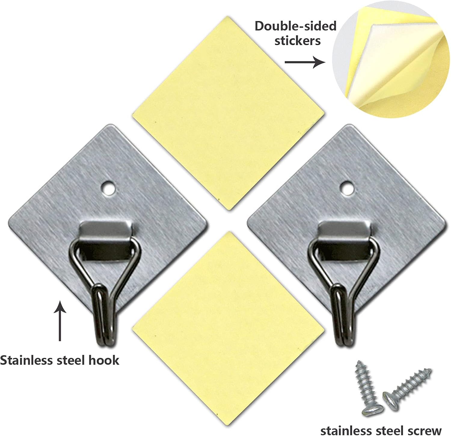 Super Big Clearance! Cenland Self Adhesive Hooks 30lb(Max) Utility Wall Hooks with Holes and Screws,Waterproof and Oilproof,Bathroom Kitchen Heavy Duty Reusable Seamless Hooks(10PCS)