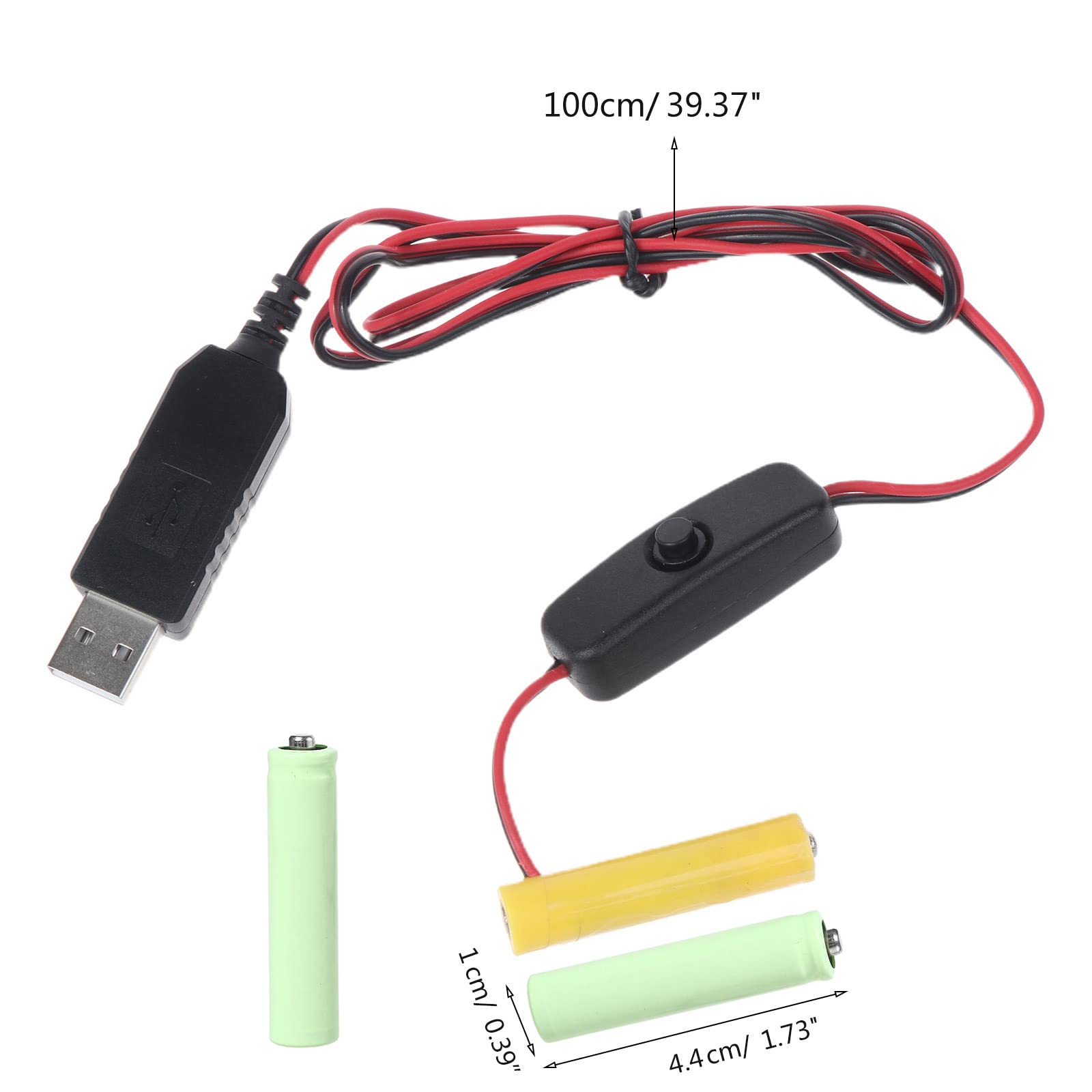 Amazon | 単四電池エリミネーター USB 電源ケーブル交換 3x 1.5V 単四