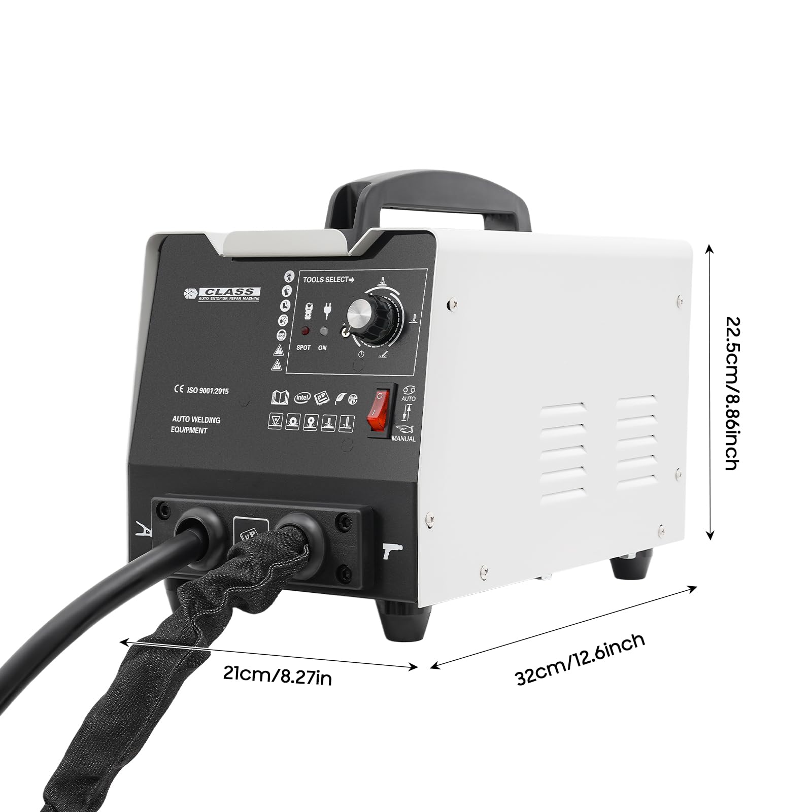 3000 W, 3500 A, faretto da 1,7 m, lunghezza del tubo della pistola in lamiera, saldatrice a punti, con 1 cassetta degli attrezzi, 1 manuale in inglese