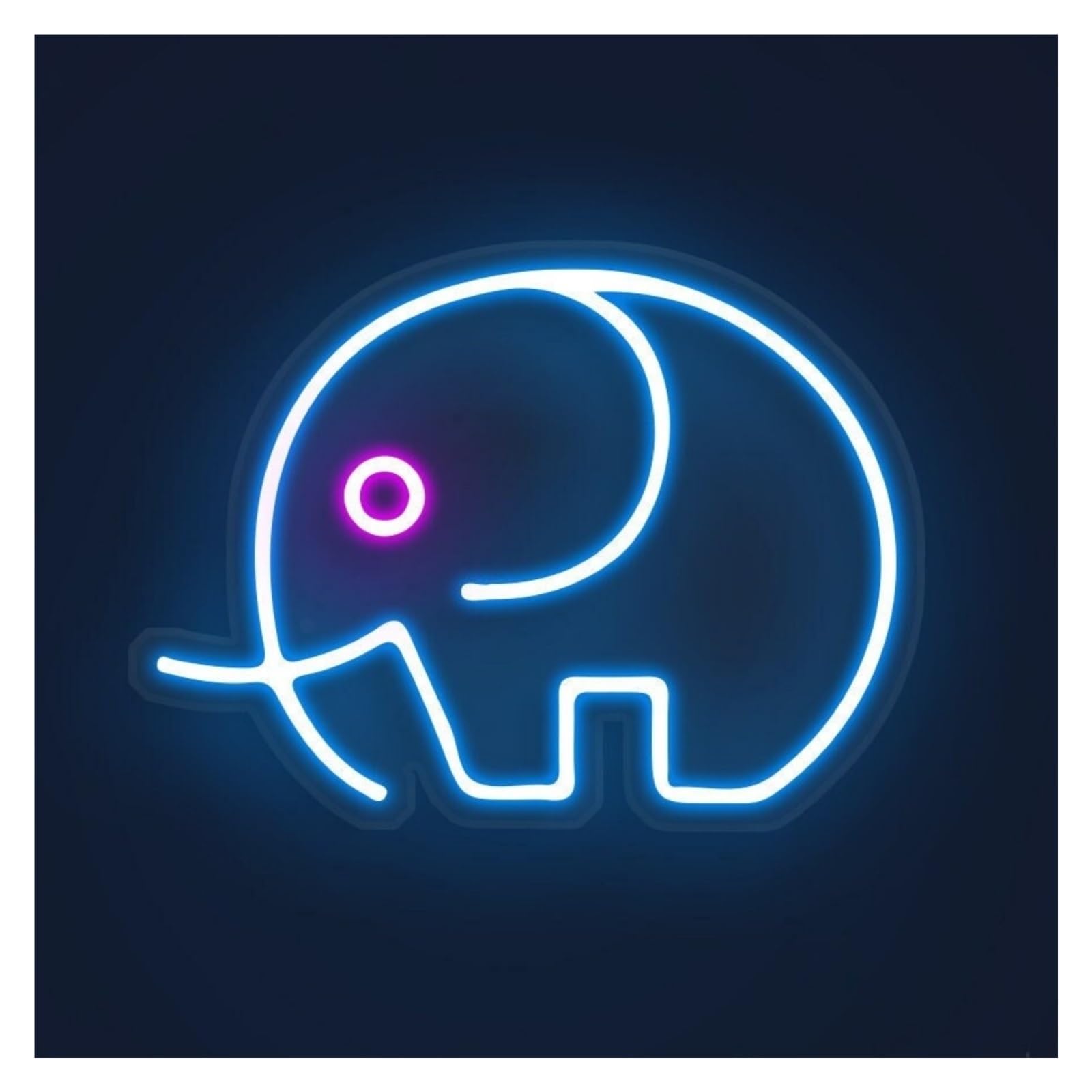 RONGCH Hanging Art Neon Signs Elephant Animal Neon Sign, Suitable for Bedroom Decor with Brightness Adjustable 30cm(C)