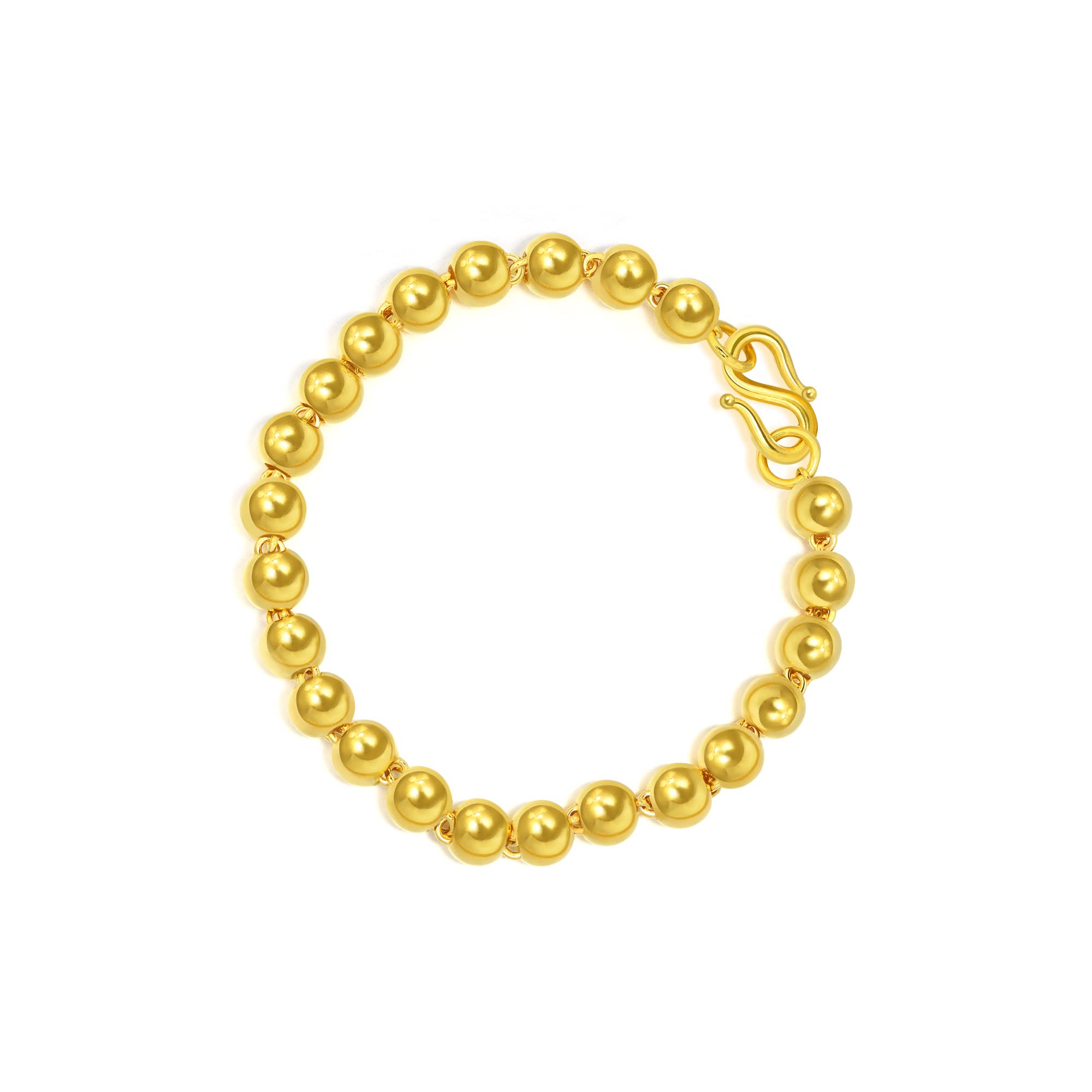 Chow Sang Sang 999.9 24K Solid Gold Price-by-Weight Gold Beaded Bracelet for Women 09464B