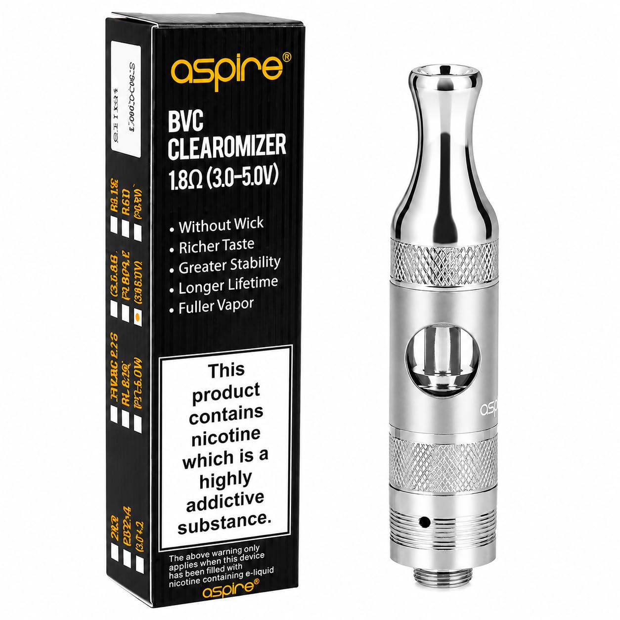 ASPIRE ET-S BVC Clearomizer Tank [Silver]