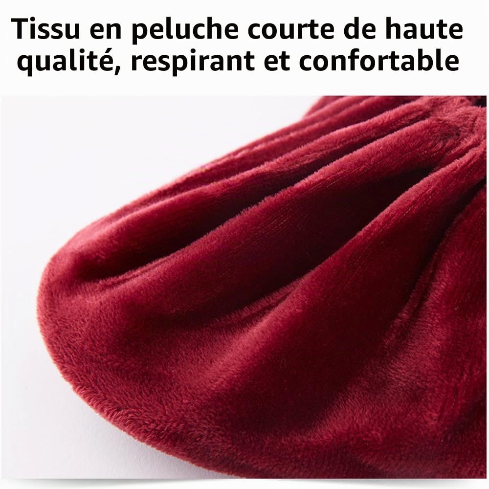 tooloflife Couvre-chaussures lavables et réutilisables, couvre-chaussures en flanelle antidérapants, anti-poussière pour bottes d'intérieur pour tailles de 36 à 44