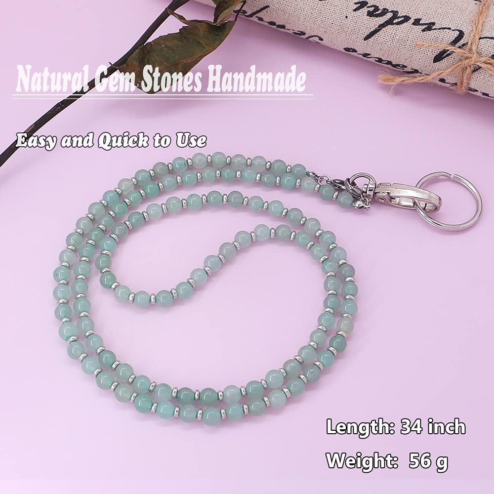 Lanyard for Women, Beaded Lanyards for ID Badges Holder Teacher Lanyard Holder Keychain Necklace Strap for Women Girls image 2