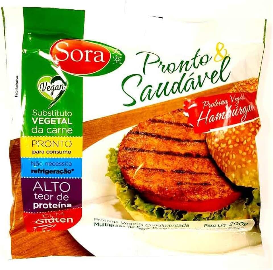 Sora Hambúrger Vegetal Multigrãos Vegano Carne Vermelha 200G