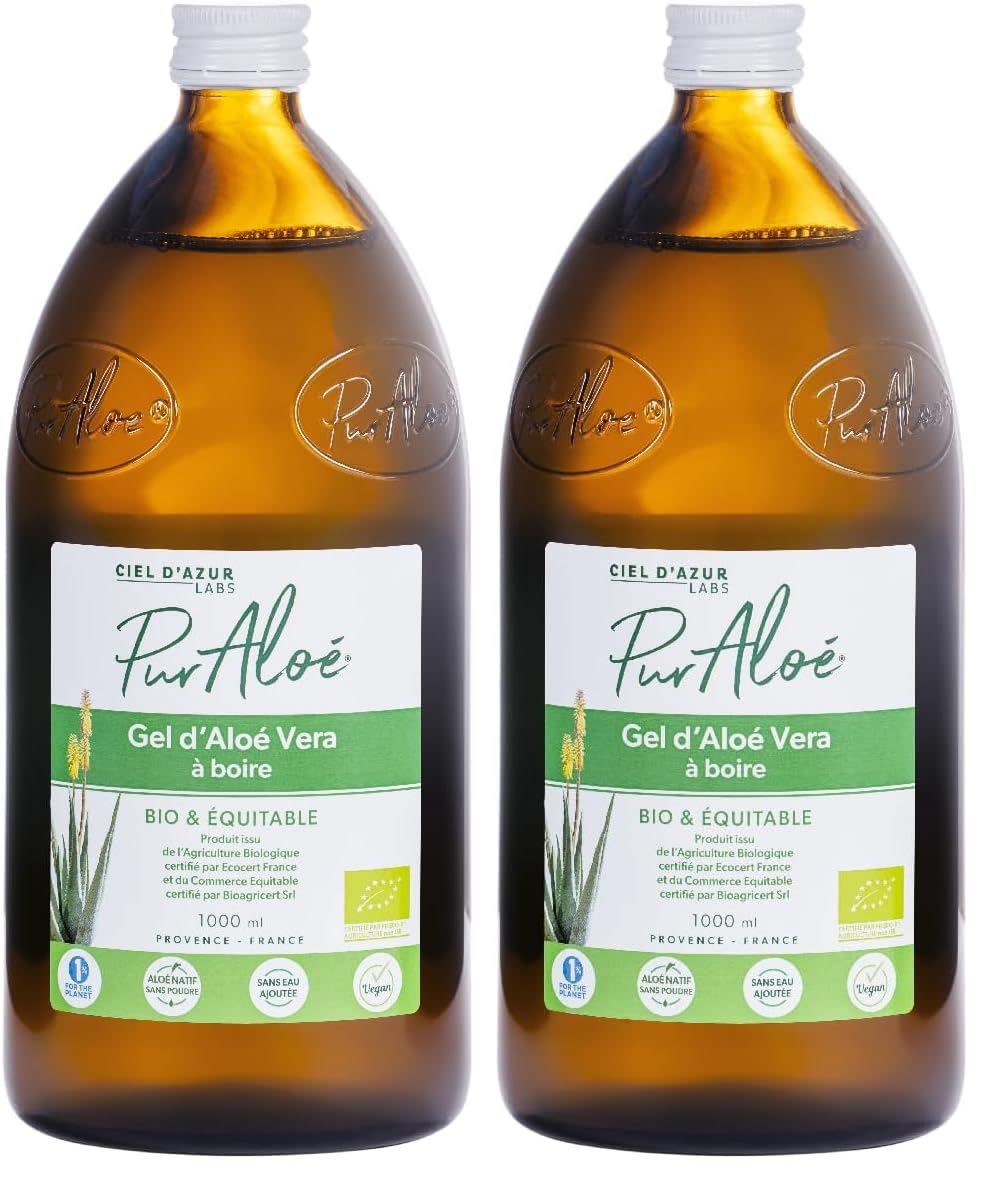 Pur Aloé Aloé Vera Bio Pur Gel à Boire, 1000 ml, 1 Unité (L'emballage peut varier) (Lot de 2)