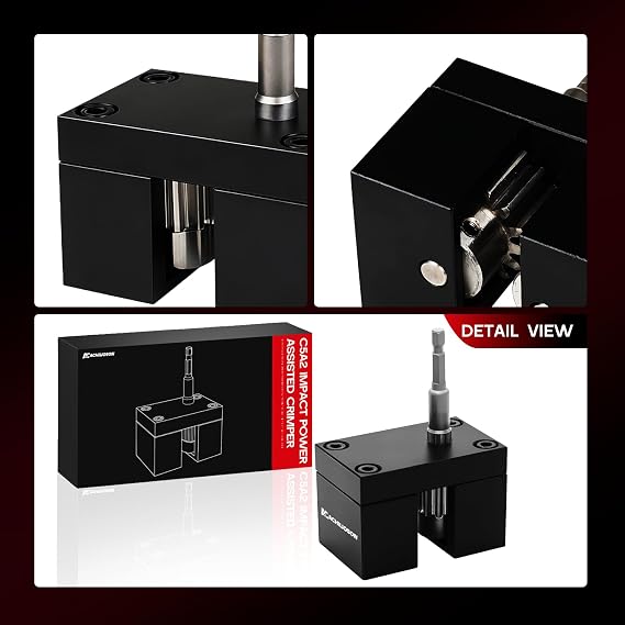 C5A2 Impact Power Assisted Crimper HVAC Crimping Tool - Shank Pipe Crimping Machine, Stainless Steel Pipe Fitting Splicing Tool for Sheet Metal Crimp