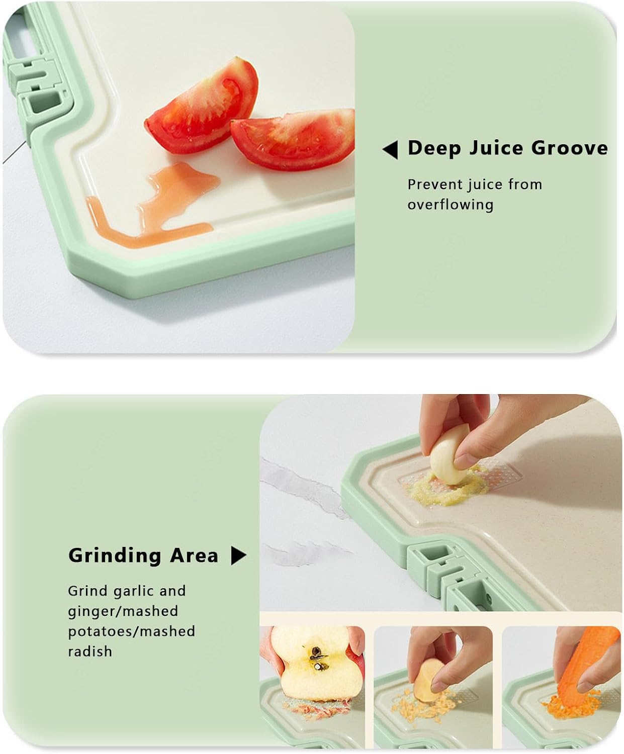 Titanium Cutting Boards Double-Sided Titanium/Wheat Straw, Large Size 15.7in×12in, Steel Cutting Boards for Kitchen Dishwasher Safe, Easy to Clean