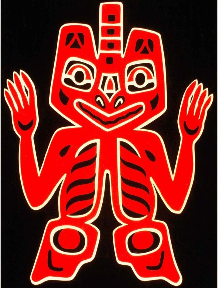 Painting Native American Blanket Figure Haida People Canada
