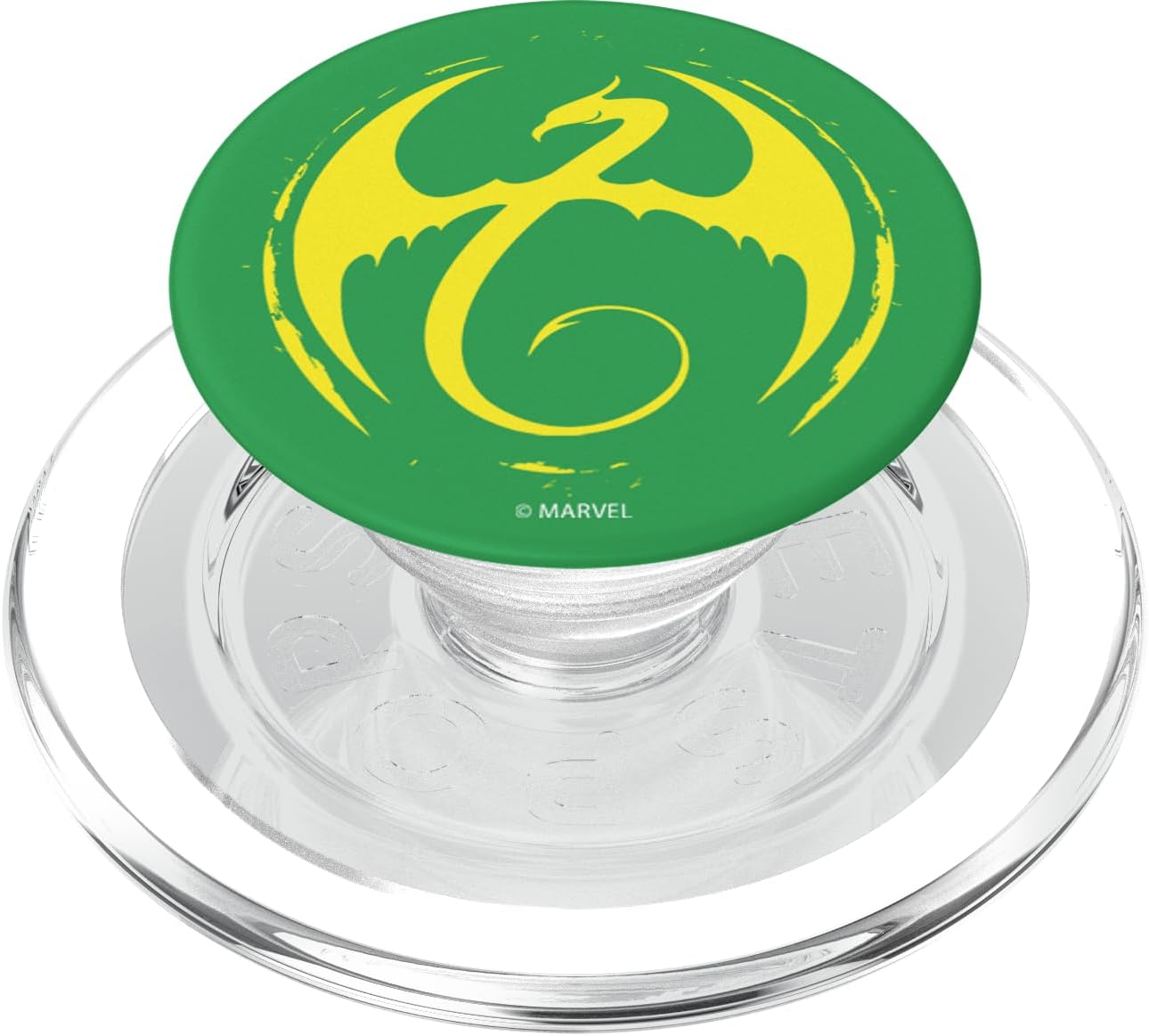 Marvel Iron Fist Logo Green And Yellow PopSockets MagSafe PopGrip for iPhone