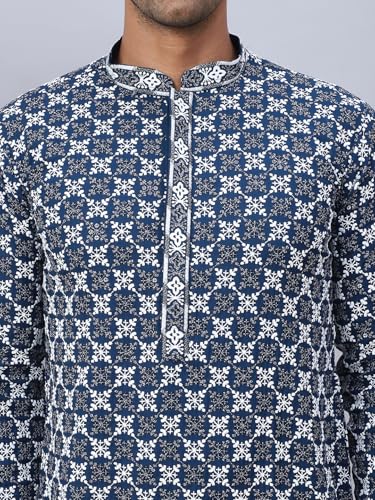 Image of Jompers Rayon Embroidered & Sequins Regular Fit Kurtas for Men.